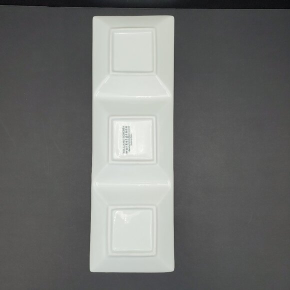 Williams Sonoma Marketplace White Divided Appetizer Tray Relish Serving Dish - Picture 3 of 6